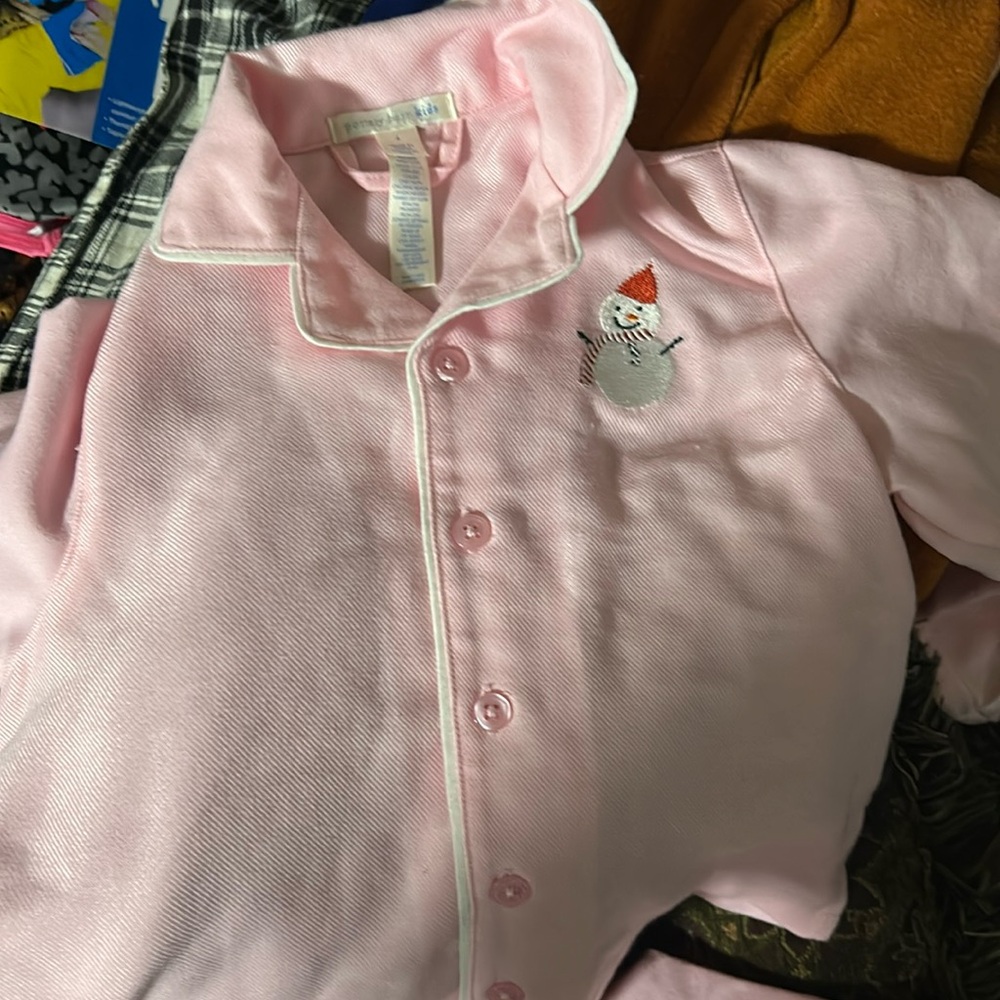 COPY - Pottery Barn kids pink knit pjs set size 4